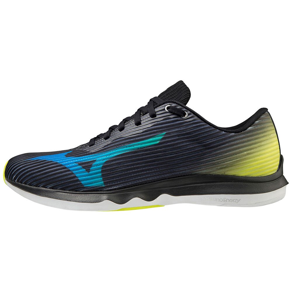 Mizuno Women's Running Shoes Wave Shadow 4 Black/Blue/Yellow - KNOIQCP-62